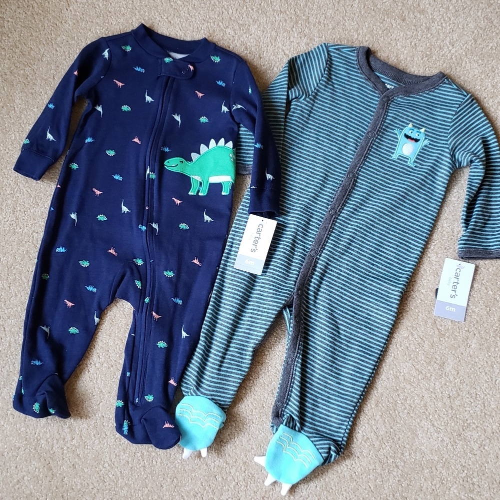 New 6 month Carters set of 2 baby boy sleeper